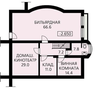 Готовый проект дома с цокольным этажом / План цокольного этажа Готовый проект дома с цокольным этажом / План цокольного этажа