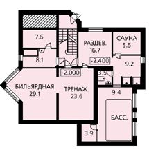 Проект красивого дома с эркером / План цокольного этажа Проект красивого дома с эркером / План цокольного этажа
