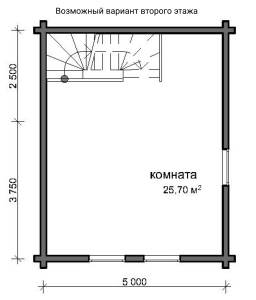 Готовый дом из профилированного или клеенного бруса / План мансардного этажа Готовый дом из профилированного или клеенного бруса / План мансардного этажа