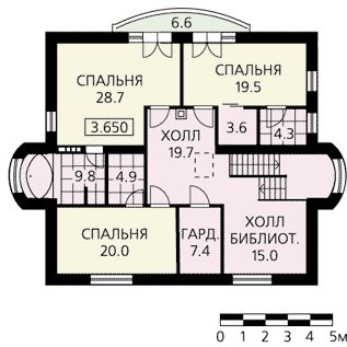 Готовый проект дома с цокольным этажом / План мансардного этажа Готовый проект дома с цокольным этажом / План мансардного этажа