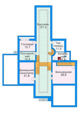 Проект в современном стиле / План цокольного этажа Проект в современном стиле / План цокольного этажа