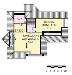 Проект красивого дома с эркером / План мансардного этажа Проект красивого дома с эркером / План мансардного этажа