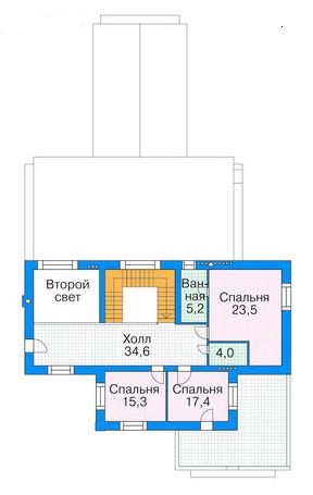Проект комфортабельного дома с большим бассейном, бильярдной, домашним кинотеатром, тренажерным залом и зимним садом / План 2 этажа