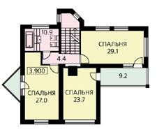 Проект красивого дома с эркером / План 2 этажа Проект красивого дома с эркером / План 2 этажа