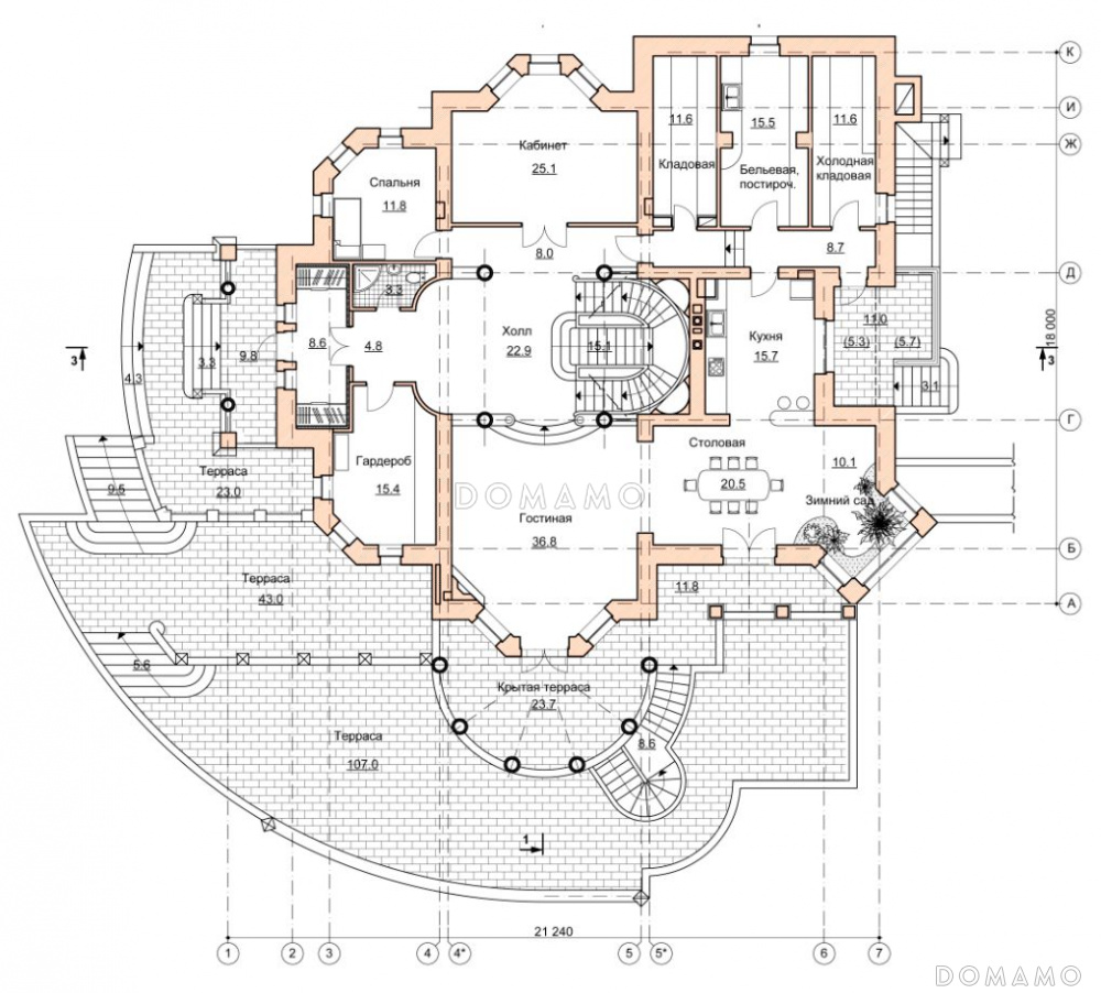 пример планировки 1 этажа