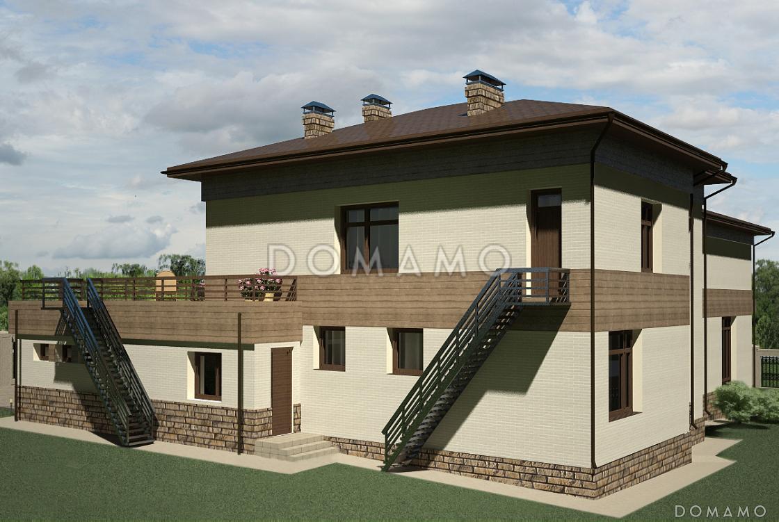 Проект коттеджа из кирпича с гаражом / 4