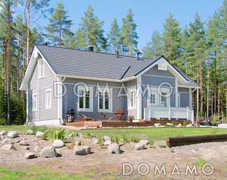 Проект каркасного дома с двумя спальнями на мансардном этаже