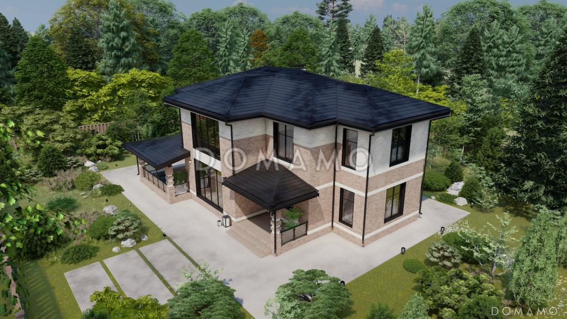 Проект дома из газобетона с 4 спальнями, кабинетом, вторым светом в гостиной и панорамными окнами / 7