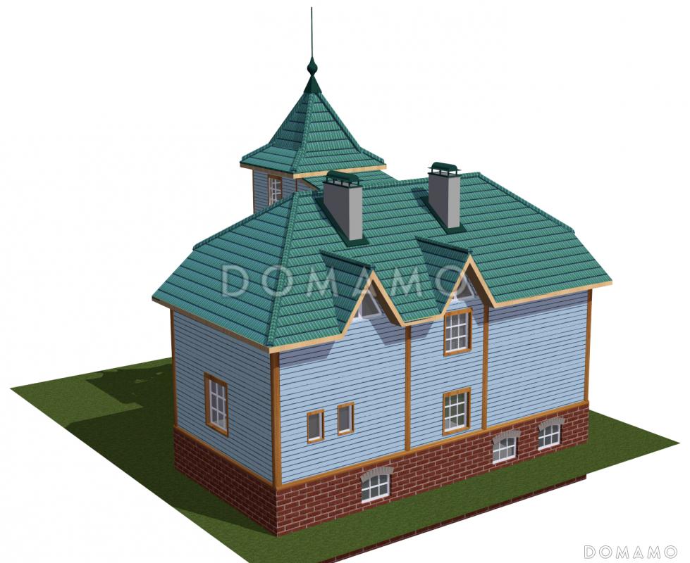 Проект коттеджа с башенкой и гаражом / 4