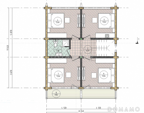ГРИНВУД 150 / План мансардного этажа ГРИНВУД 150 / План мансардного этажа