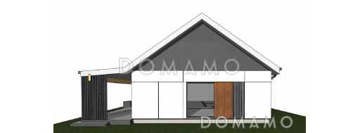 Проект комфортного одноэтажного дома из кирпича с четырьмя спальнями / Фасад 2