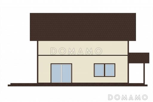 Проект кирпичного дома 10х10 с мансардой / Фасад 4