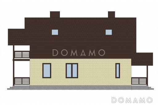 Проект дома из газобетона с сауной на первом этаже / Фасад 2