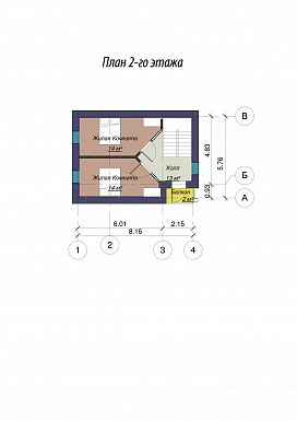 Проект двухэтажного дома с сауной / План 2 этажа Проект двухэтажного дома с сауной / План 2 этажа