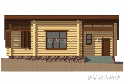 Проект деревянной бани с односкатной крышей / Фасад 1