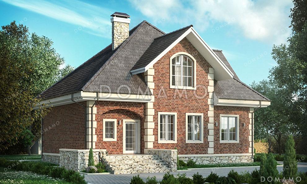 Проект дома со спортзалом и постирочной в подвале, 6 комнатами и террасой / 1