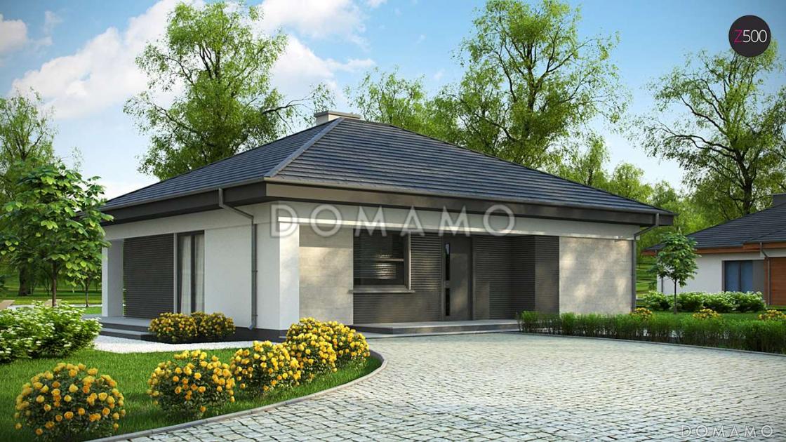 Проект небольшого функционального одноэтажного дома из кирпича с тремя спальнями / 1