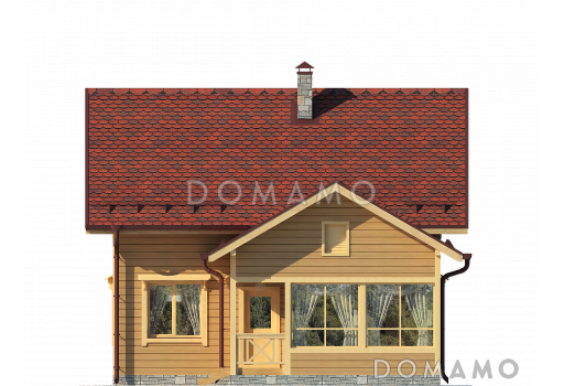 Проект вместительного загородного дома с уютной верандой и отличной планировкой / Фасад 4