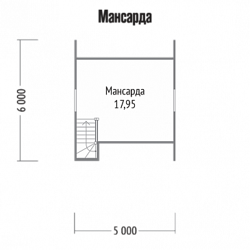 Проект классического дома с крыльцом / План мансардного этажа Проект классического дома с крыльцом / План мансардного этажа