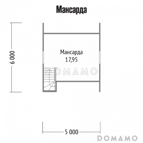 Проект классического дома с крыльцом / План мансардного этажа Проект классического дома с крыльцом / План мансардного этажа