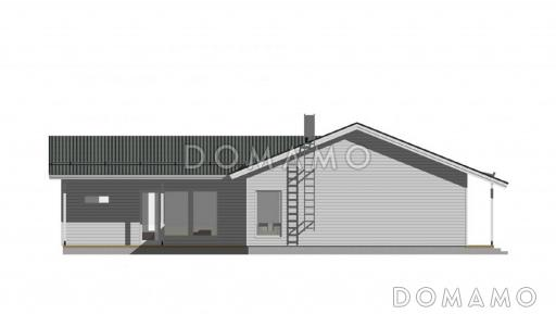 Проект каркасного дома с комнатой отдыха в зоне сауны / Фасад 1