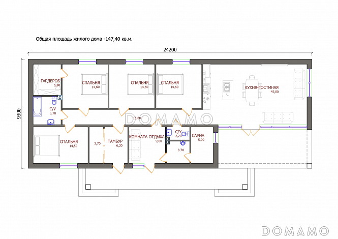 Проект 121 / План 1 этажа