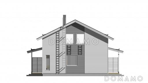 Проект каркасного дома с тремя спальнями на мансардном этаже / Фасад 2