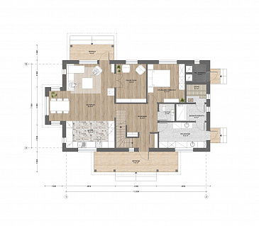 М-211 дом одноэтажный с мансардой / План 1 этажа
