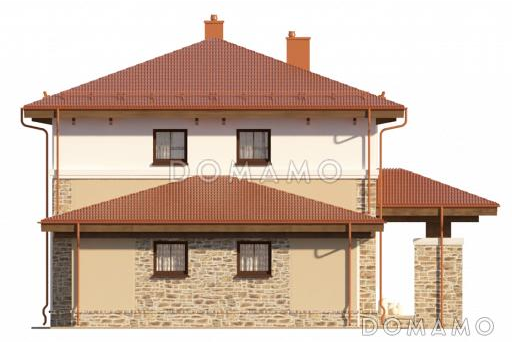 Проект двухэтажного дома с гардеробными на втором этаже / Фасад 4