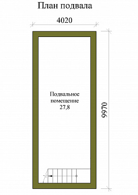 Проект одноэтажного дома с двумя эркерами и подвалом / План цокольного этажа Проект одноэтажного дома с двумя эркерами и подвалом / План цокольного этажа