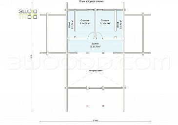 1668 - дом из клееного бруса с большой гостиной и 4 спальнями / План 2 этажа 1668 - дом из клееного бруса с большой гостиной и 4 спальнями / План 2 этажа