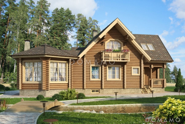 Проект великолепного загородного дома с чудесной верандой и открытой террасой