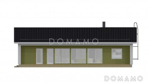 Проект одноэтажного дома с небольшой гардеробной, санузлом в хозяйской спальне / Фасад 1