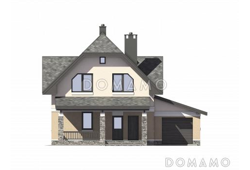 Проект дома из газобетона до 200 кв.м / Фасад 1