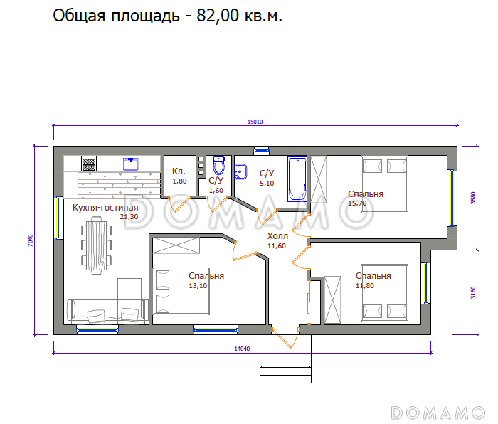 Проект 412 / План 1 этажа
