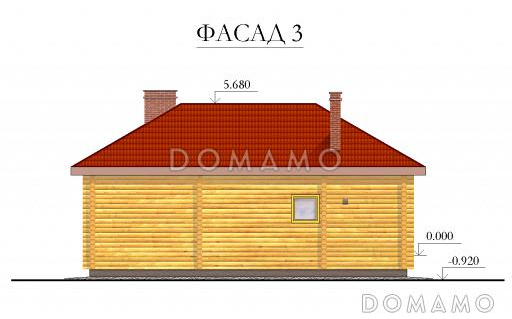 Проект бани с террасой / Фасад 3