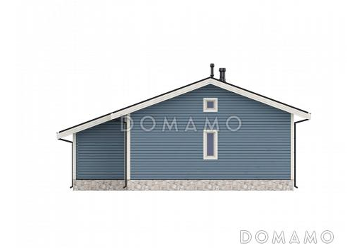 Проект одноэтажного финского дома на 4 спальни, с сауной и террасой / Фасад 2
