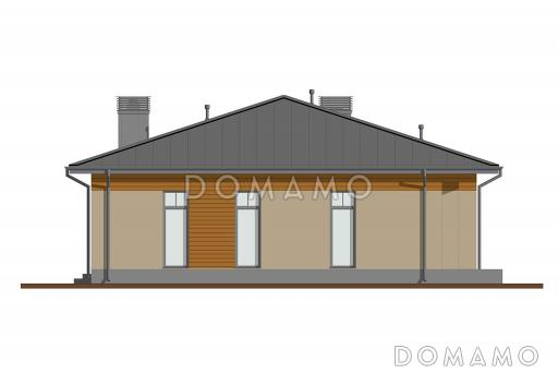 Проект небольшого квадратного дома с 2 спальнями / Фасад 1