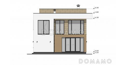 Проект коттеджа в стиле хайтек с гаражом на две машины S-269 / Фасад 3