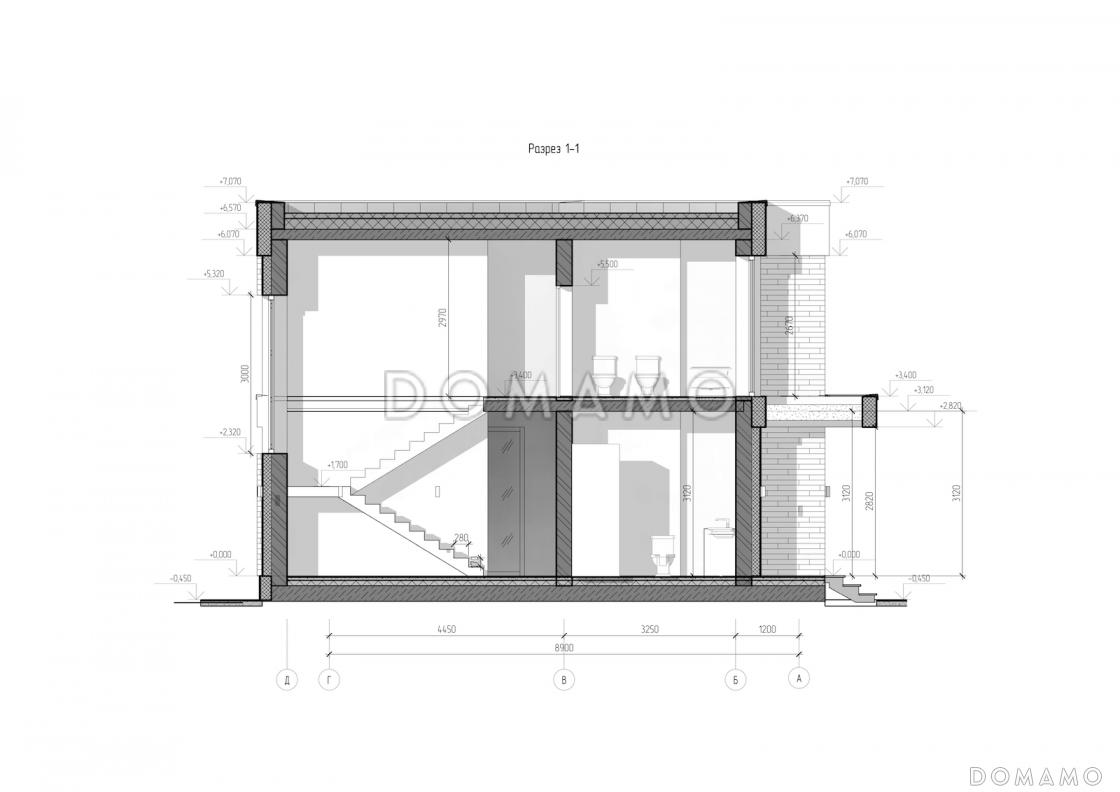 Проект дома с панорамным остеклением на обоих этажах, с 4 спальнями и крытой террасой / 5