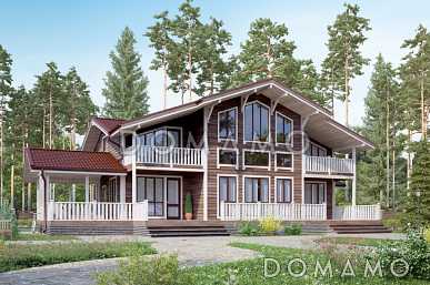 Проект дома из клееного бруса с кабинетом на первом этаже