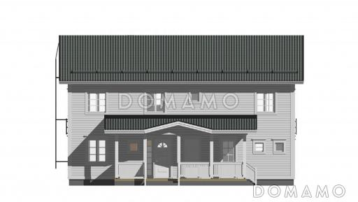 Проект двухэтажного каркасного дома до 250 м.кв. / Фасад 3