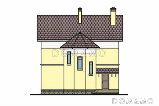 Проект кирпичного дома с солидным эркером на главном фасаде / Фасад 3