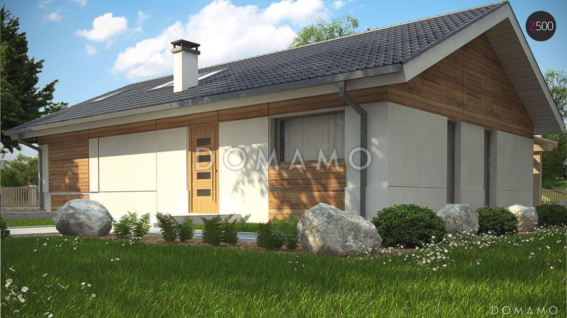 Проект аккуратного одноэтажного дома из кирпича с подземным гаражом и тренажёрным залом в подвальном помещении / 6