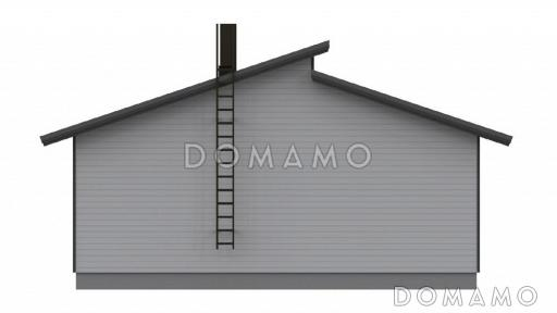 Проект одноэтажного каркасного дома с гостиной совмещенной с кухней / Фасад 4