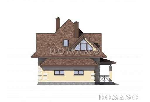 Проект дома из газобетона с гаражом / Фасад 2