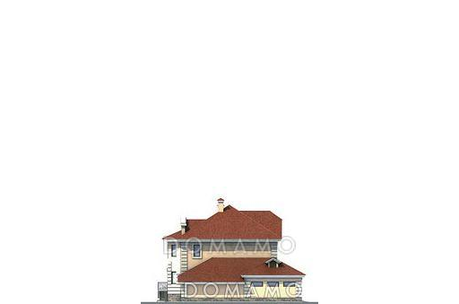 Проект классического дома с эркером, гаражом на два автомобиля, бильярдной, бассейном на первом этаже / Фасад 1