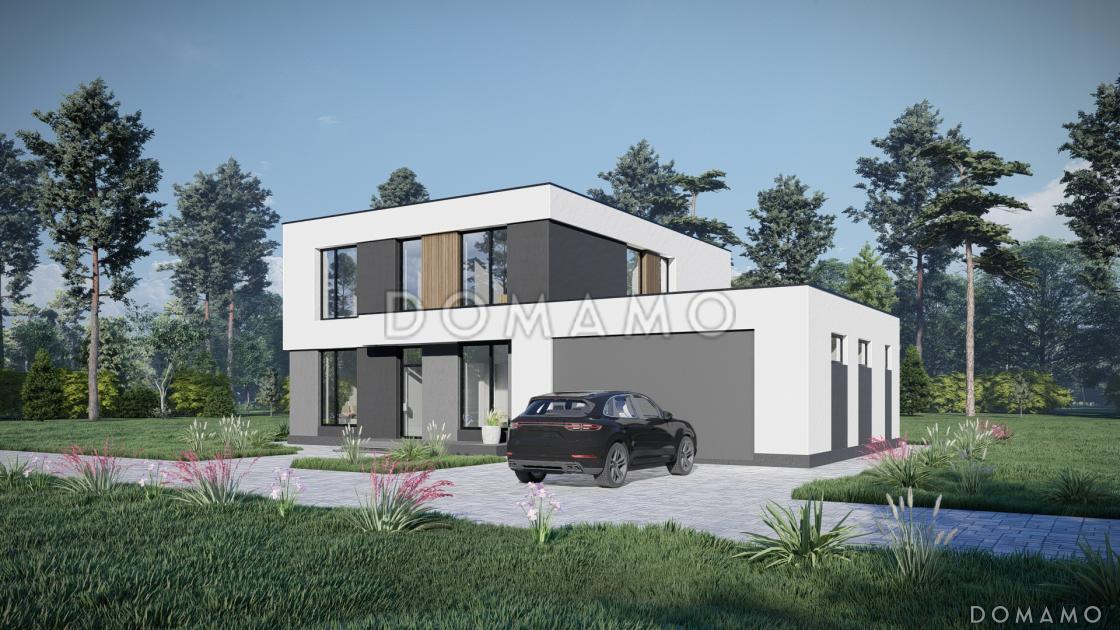 Проект современного дома с 5 спальнями, гаражом на 2 машины и террасой на втором уровне / 2