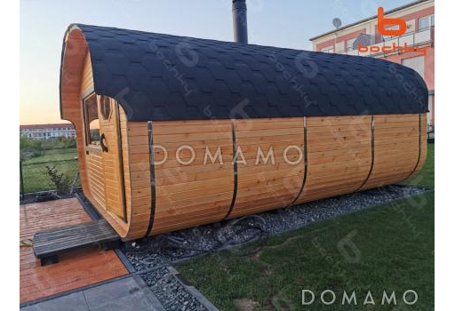 Баня Квадроовал 6х4 / Фасад 1