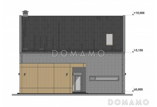 Проект современного двухэтажного дома с террасой в стиле БарнХаус S-219 / Фасад 3
